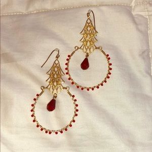 Red Teardrop Earrings